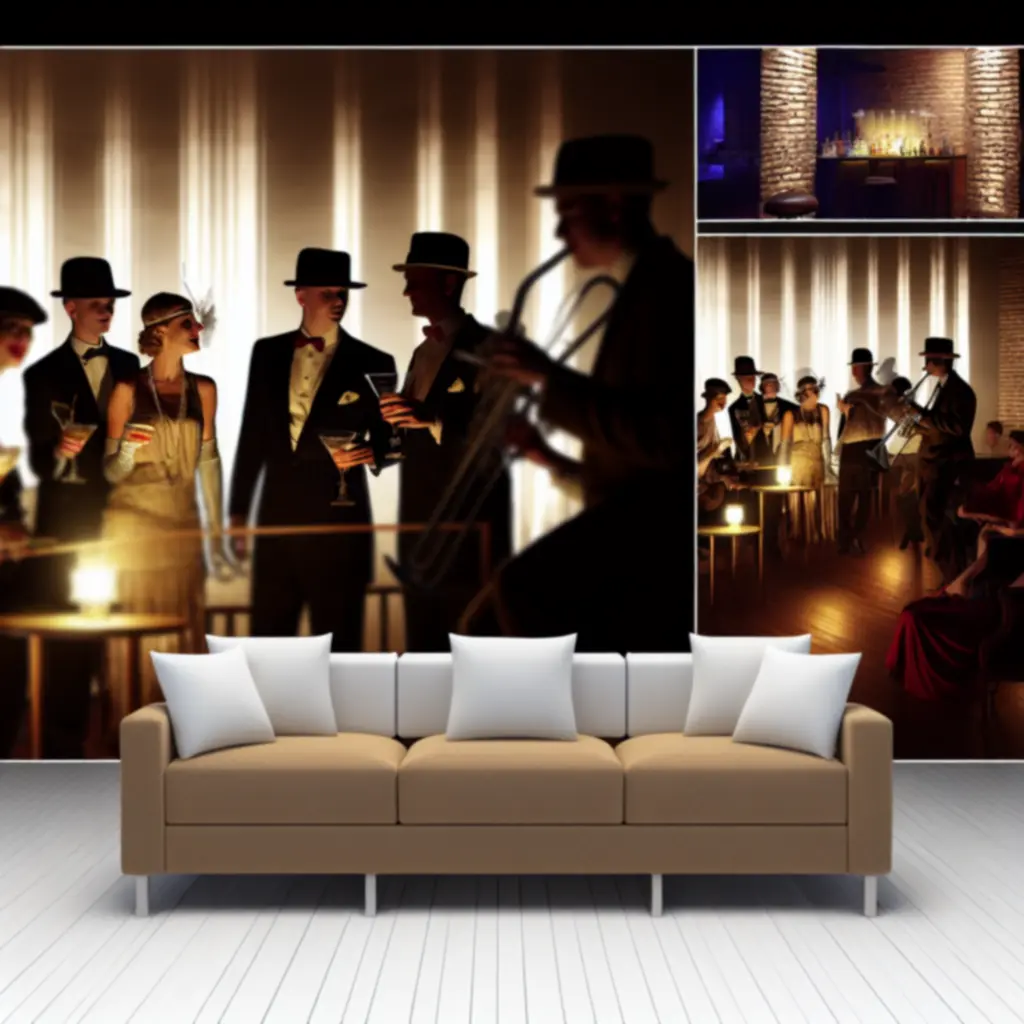 Secret speakeasy atmosphere with moody lighting and cocktails